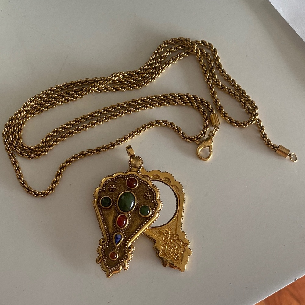 Rare Find Mirror Gold Stone Pendent